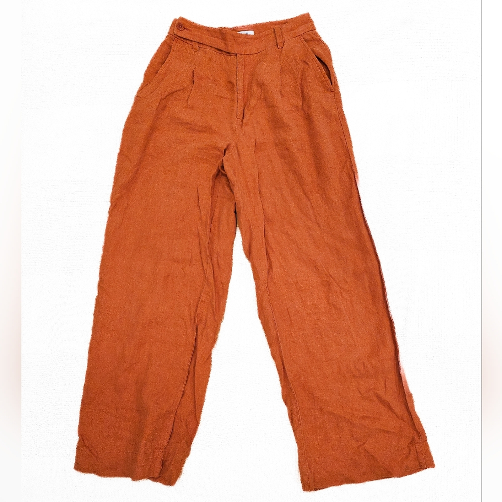 Madewell The Harlow Straight Leg Linen Pants Size 0